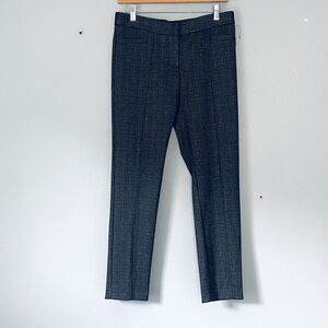 Amanda Chelsea Pants Size 6 Petite Gray Blue Plaid Ankle Career Preppy NEW